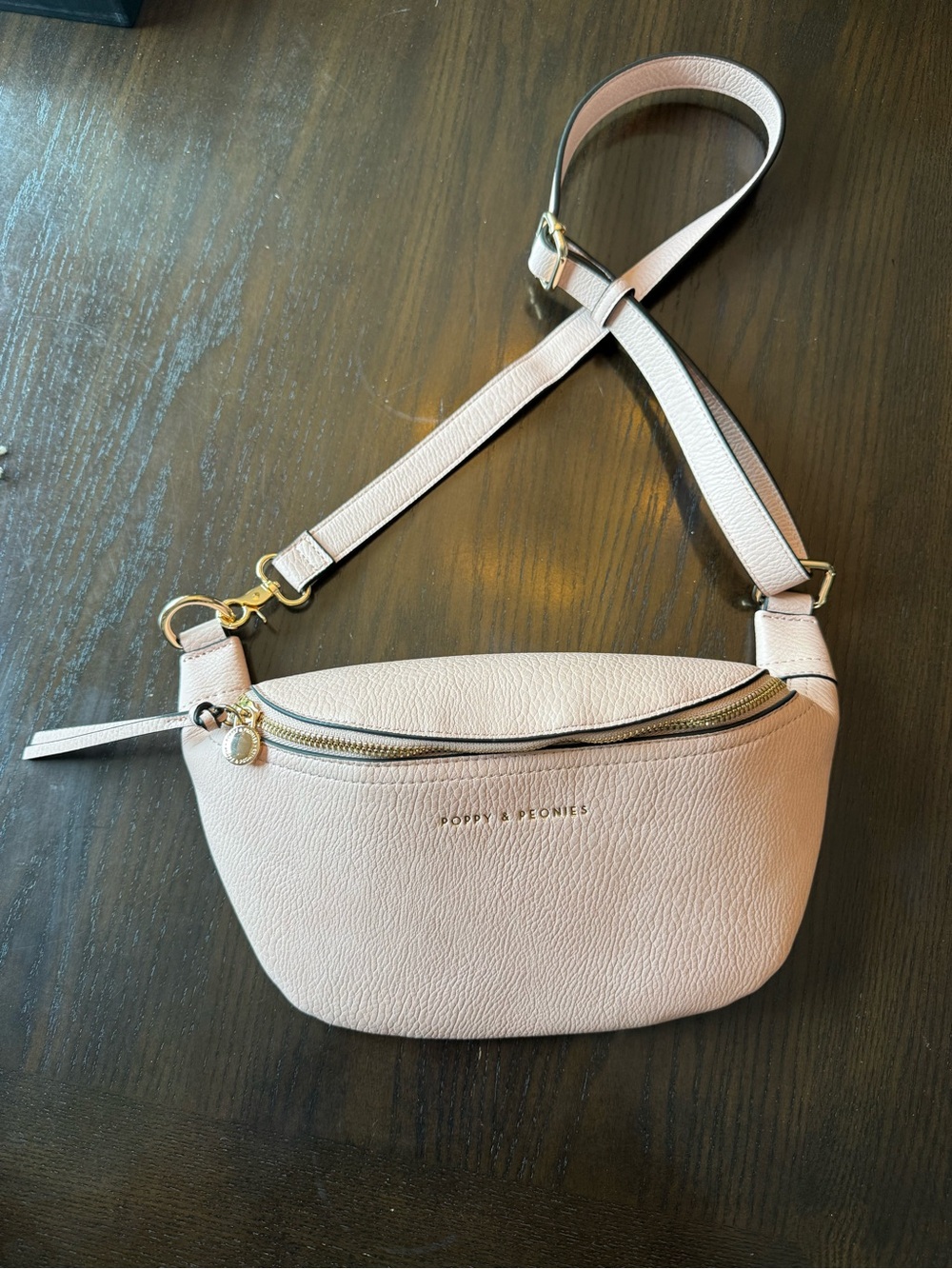 Poppy & Peonies Blush Pink Crossbody Bag